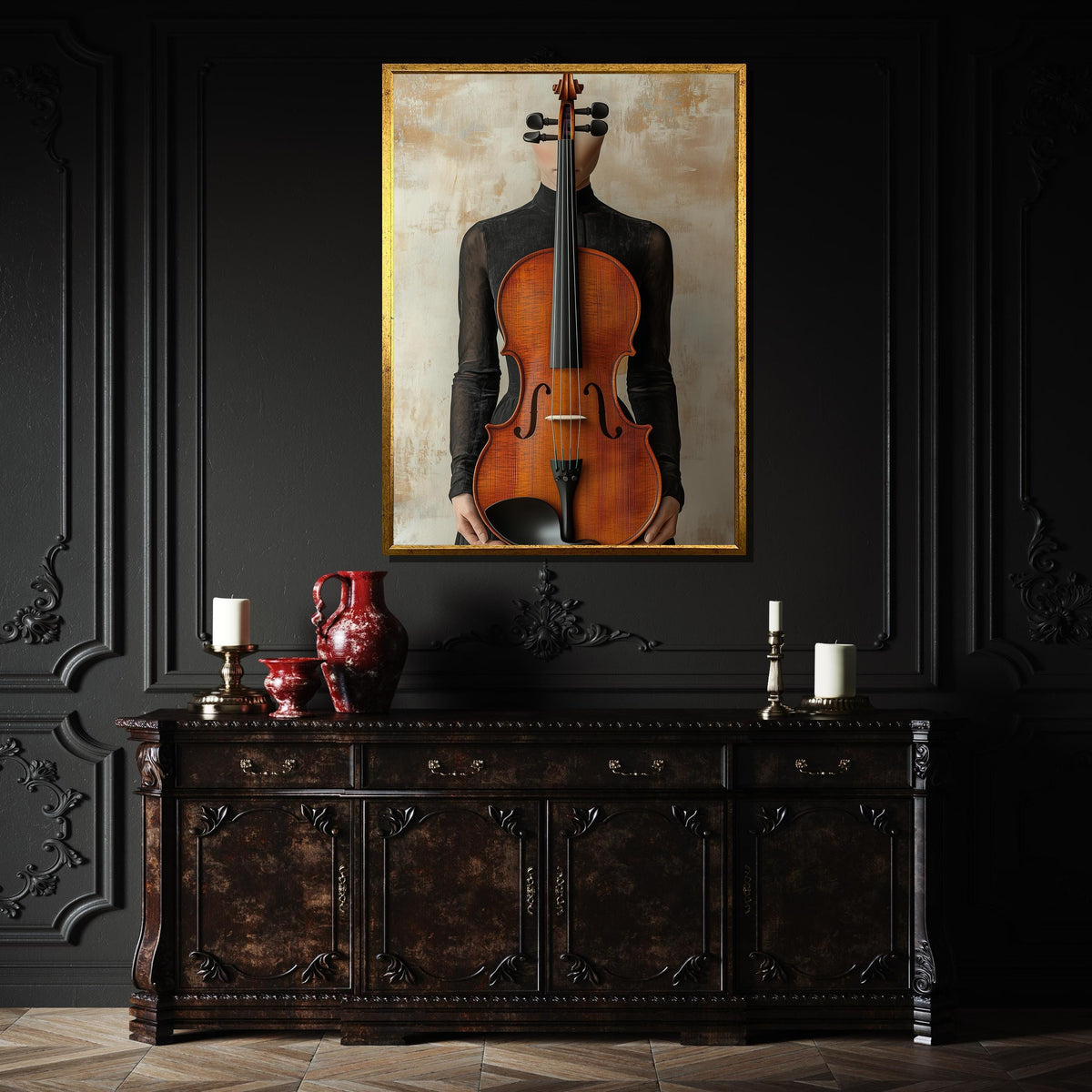 Minimalist Cello Portrait Canvas, Elegant String Instrument Art, Rustic Musical Wall Decor, Modern Musician Artwork, Cello Wall Print