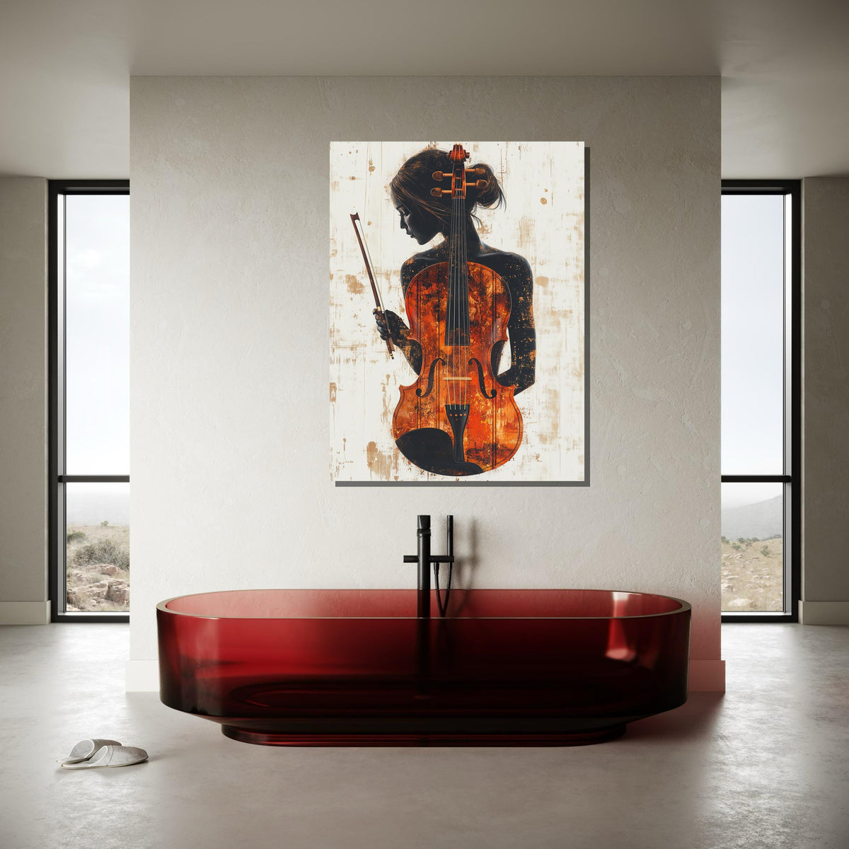 Elegant Woman Cello Canvas, Musical Art Portrait, Feminine Wall Decor, Classical Instrument Artwork, Musical Art, Ready to Hang Design
