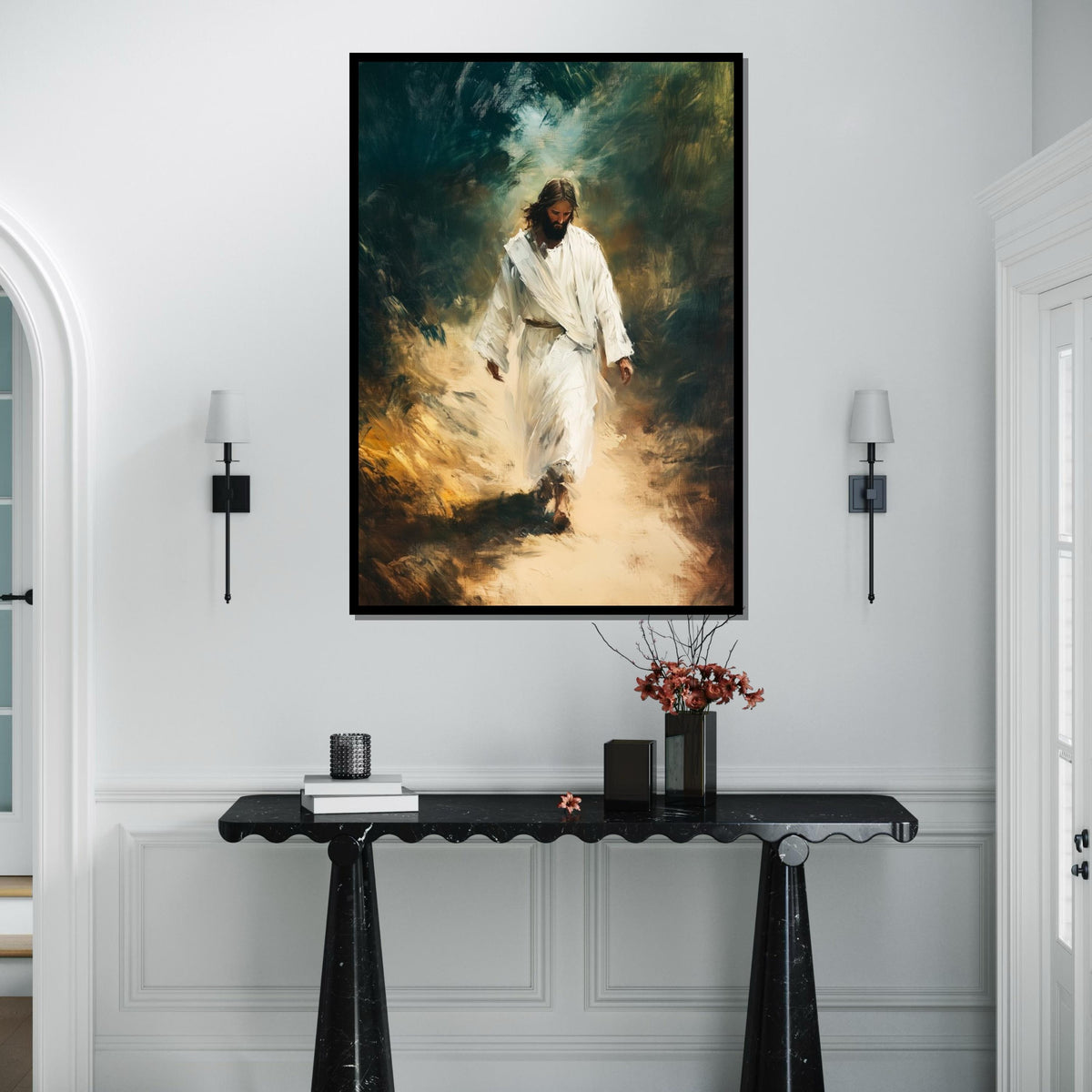 Divine Path Canvas, Spiritual Wall Art, Inspirational Jesus Print, Wall Art Canvas Design, Ready To Hang Home Decor, Faith Gift