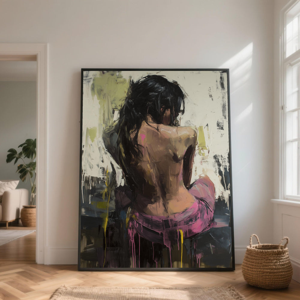 Abstract Female Back Canvas, Modern Expressionist Painting