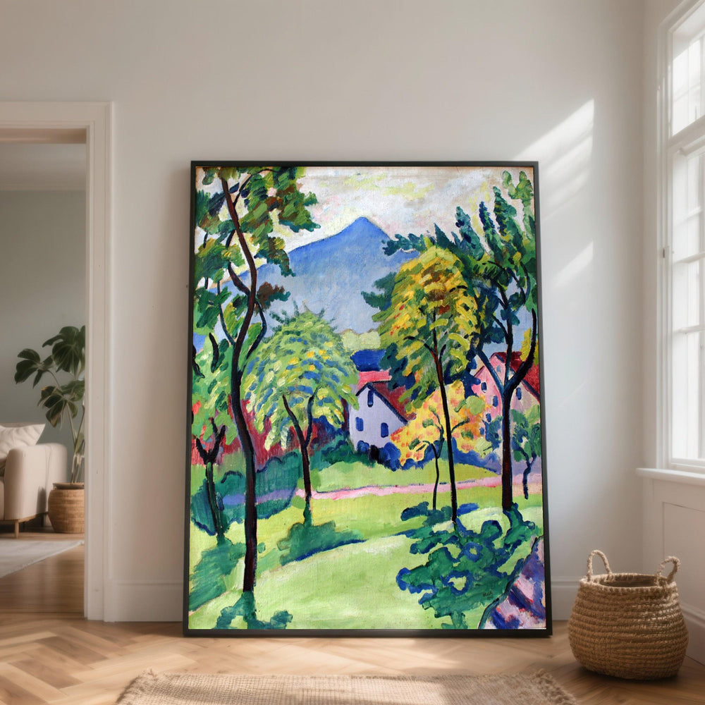 Colorful Countryside Canvas Print, Mountain Village Scenery, Home Decor