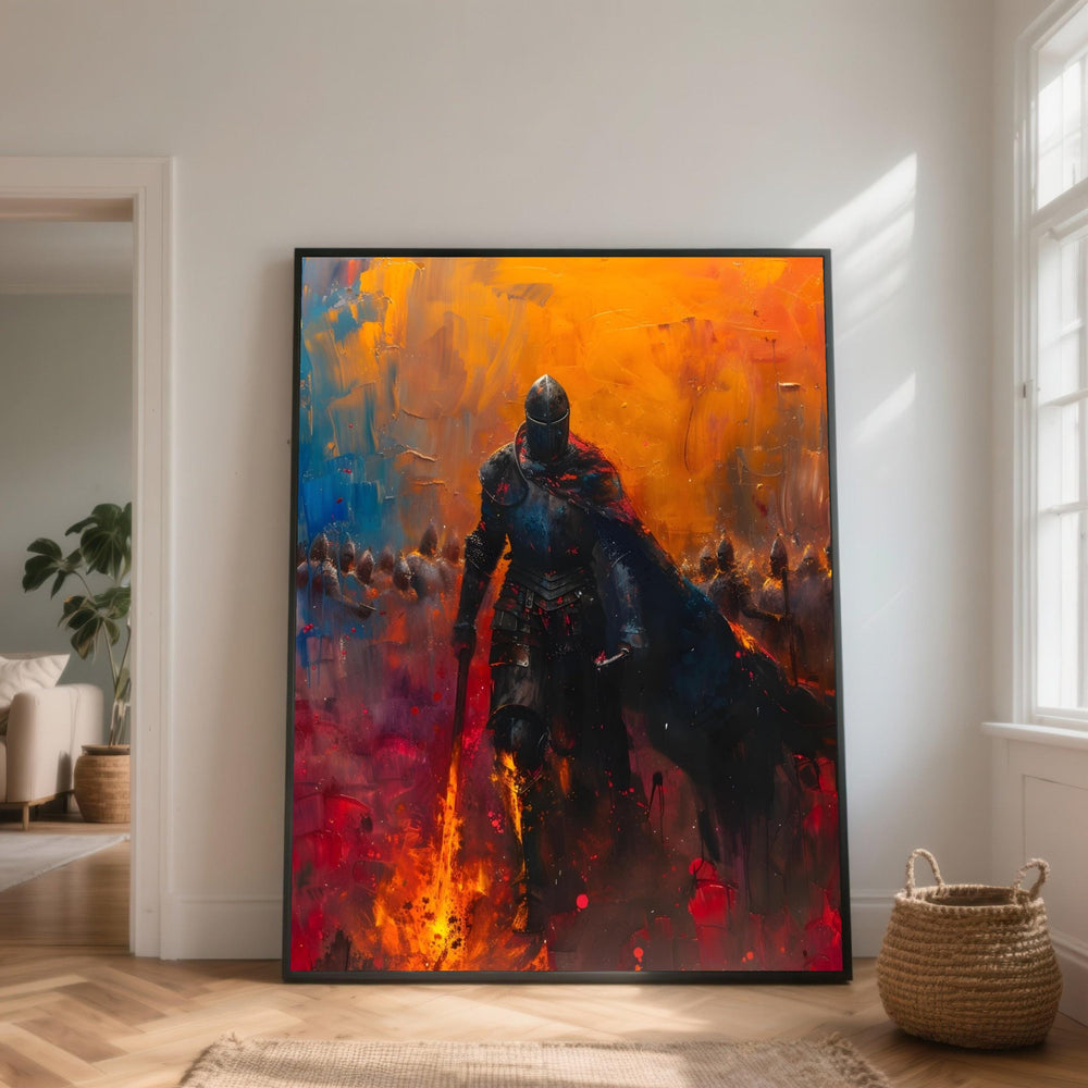 Dark Knight Warrior Canvas, Medieval Armor Wall Art