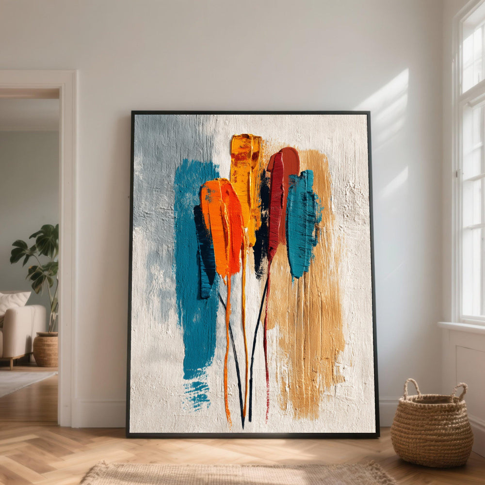 Bold Abstract Floral Canvas Print, Modern Home Decor