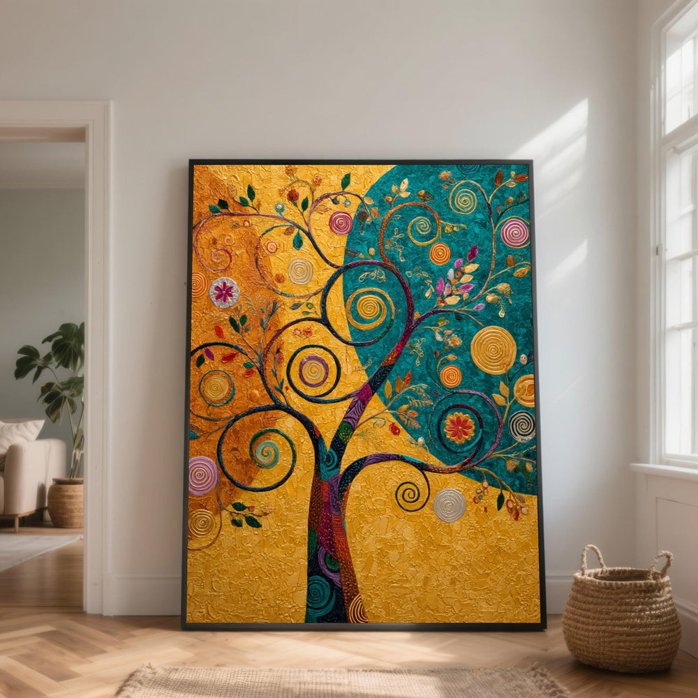Abstract Spiral Tree Canvas Art, Modern Home Decor