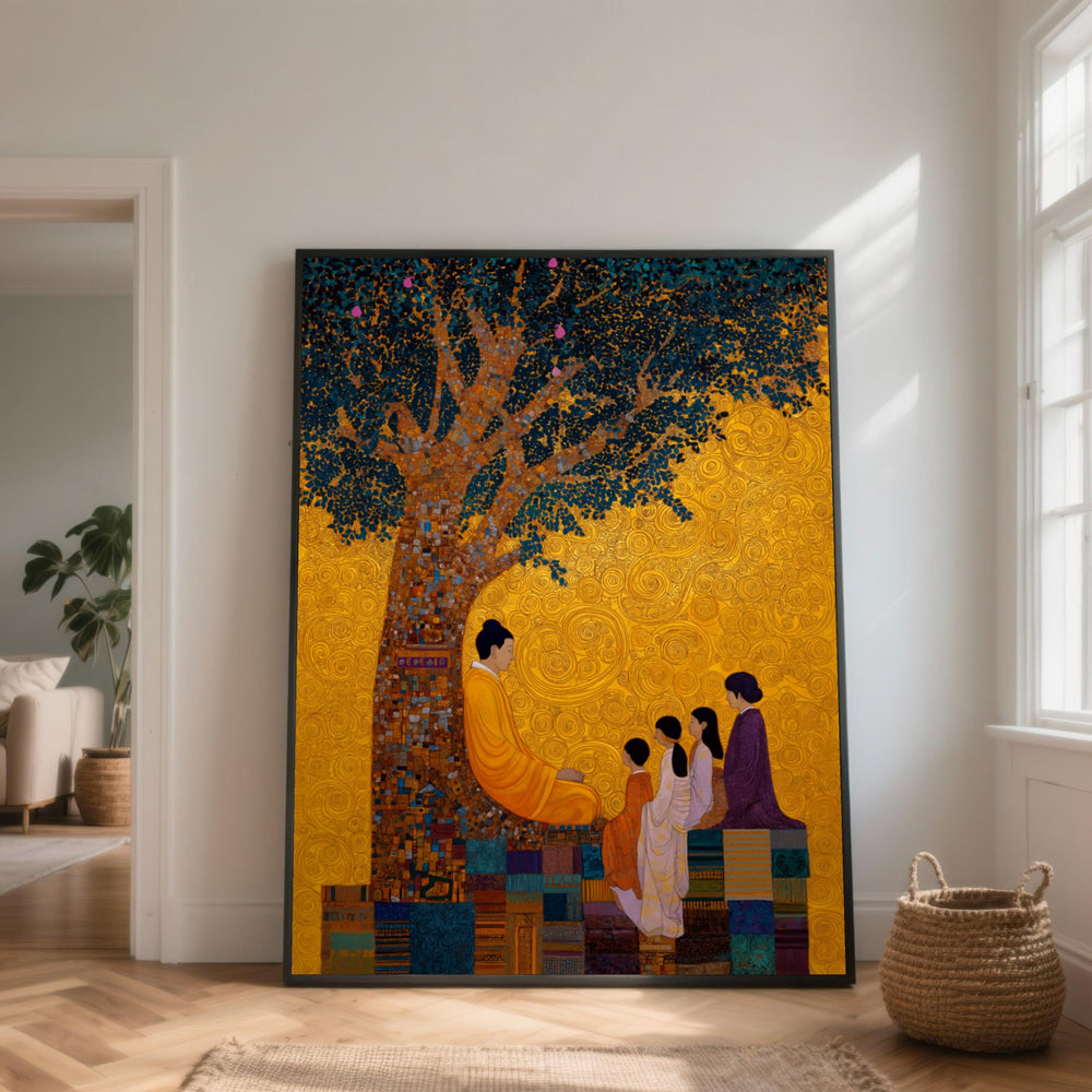 Buddha Tree of Life Canvas, Zen Meditation, Spiritual Art