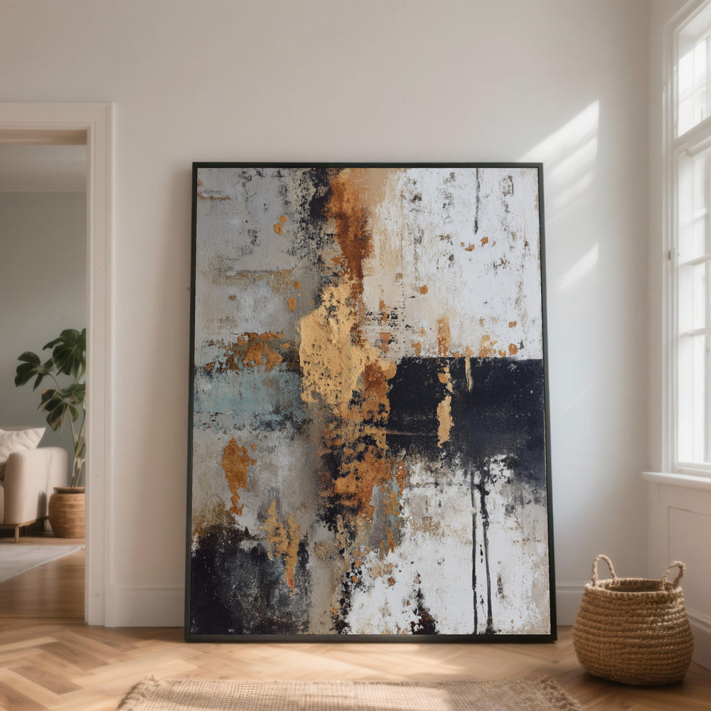 Abstract Rust  Canvas Wall Art, Modern Industrial Decor