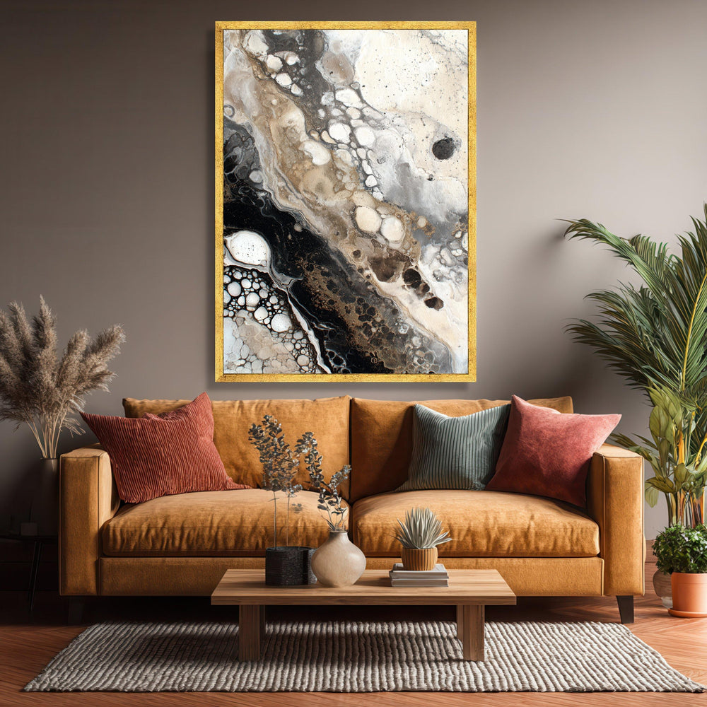 Abstract Earth Tone Canvas Art, Fluid Organic Patterns