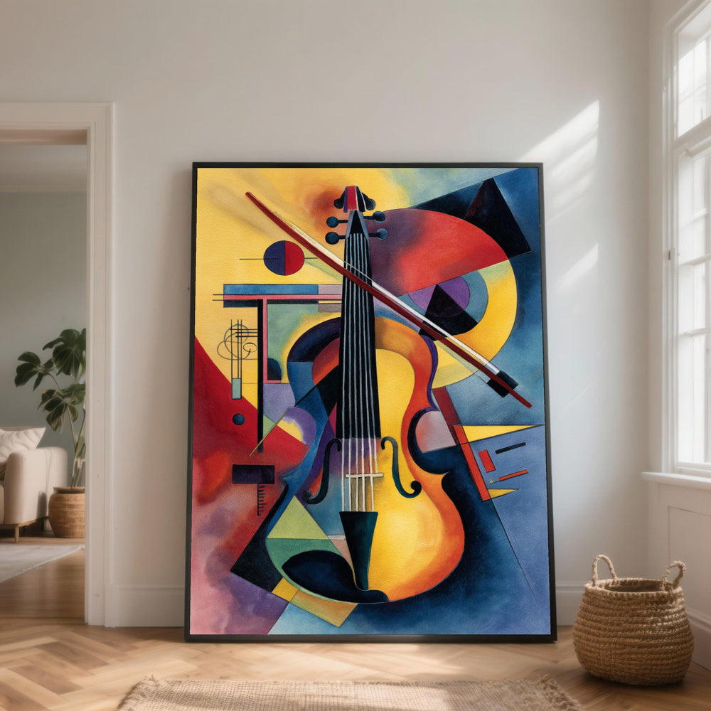 Abstract Violin Canvas Art, Modern Musical Home Decor