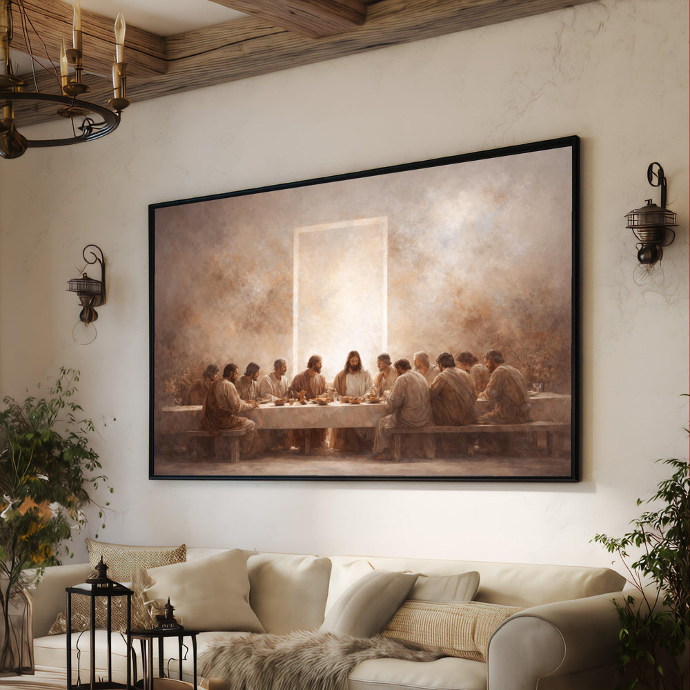 Last Supper Canvas Print, Jesus Disciples Religious Wall Art, Christian Home Decor
