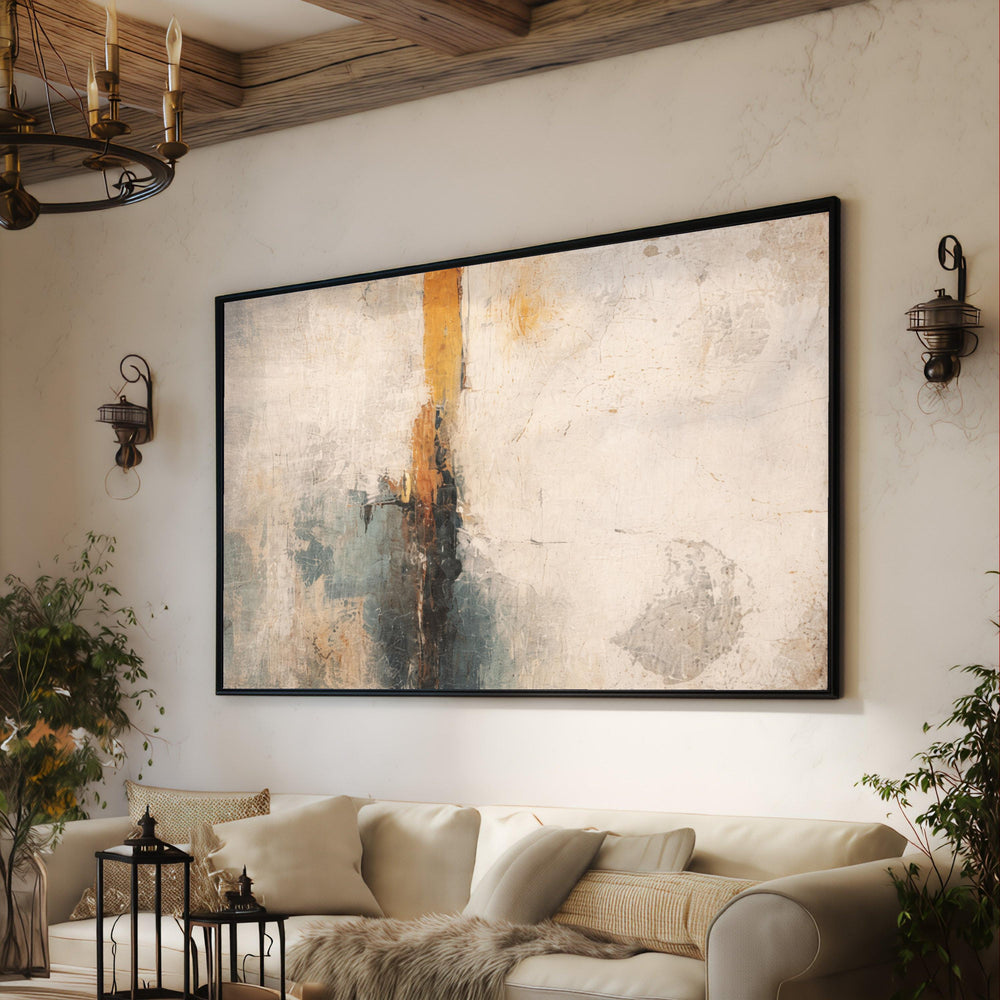 Abstract Earth Tone Canvas Art, Distressed Paint Design, Modern Home Decor