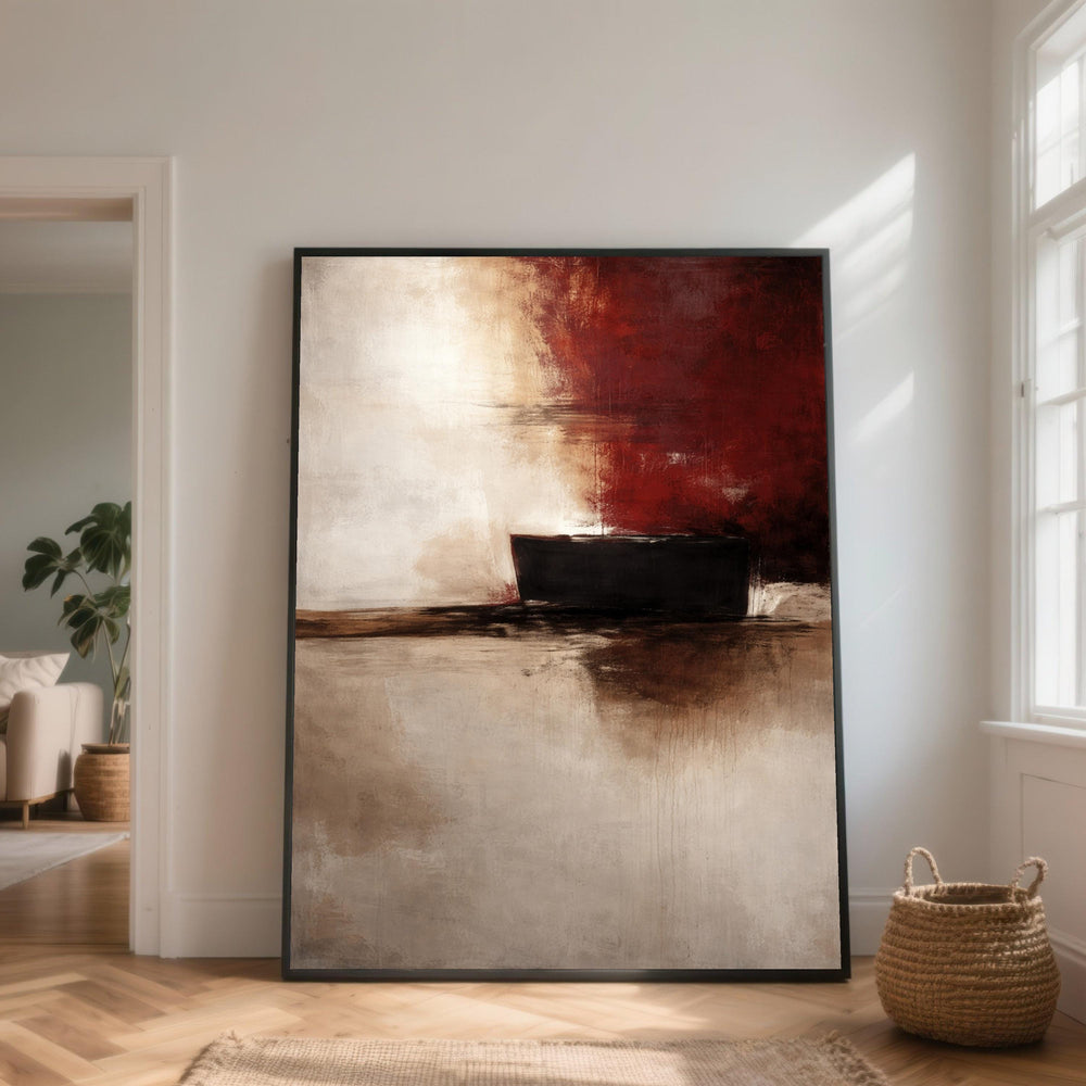 Abstract Brown Red Canvas Art, Modern Contemporary Painting, Large Wall Decor