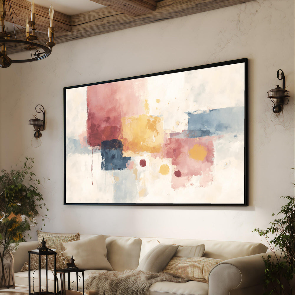 Contemporary Abstract Canvas Wall Art, Modern Color Block Painting, Geometric Canvas, Ready to Hang Artwork
