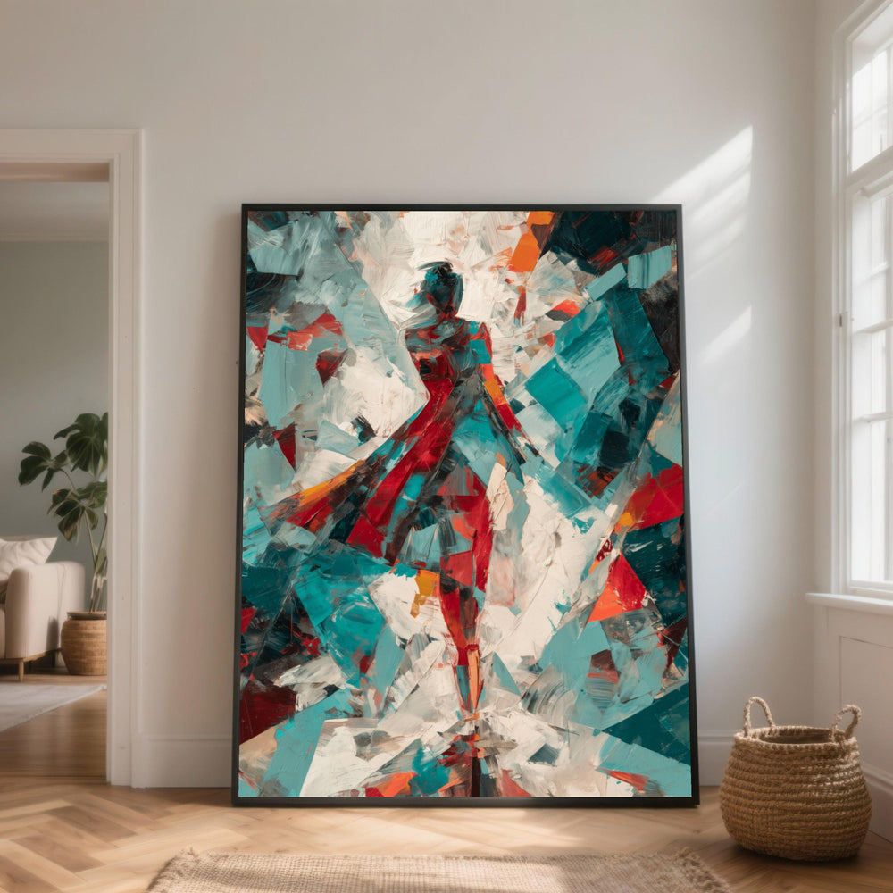 Abstract Woman Silhouette Canvas, Modern Expressionist Art, Colorful Figure Painting, Contemporary Wall Art, Home Decor Canvas