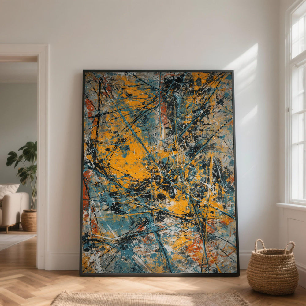 Dynamic Abstract Splatter Canvas, Modern Wall Art, Colorful Expressionist Painting, Vibrant Home Decor, Ready to Hang Canvas