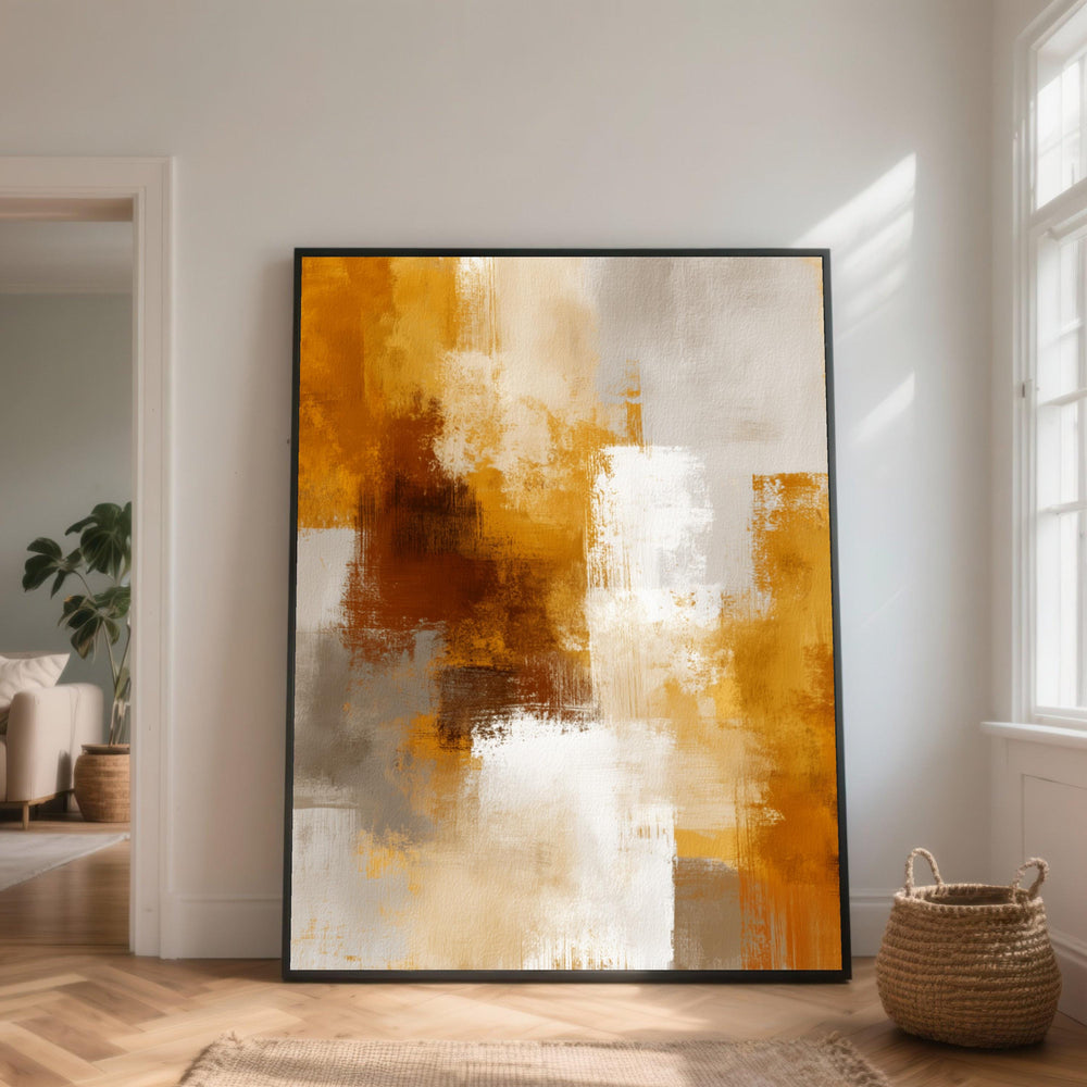 Warm Autumn Palette Abstract Canvas, Modern Brown and Orange Wall Art, Contemporary Home Decor, Neutral Tones Canvas Painting