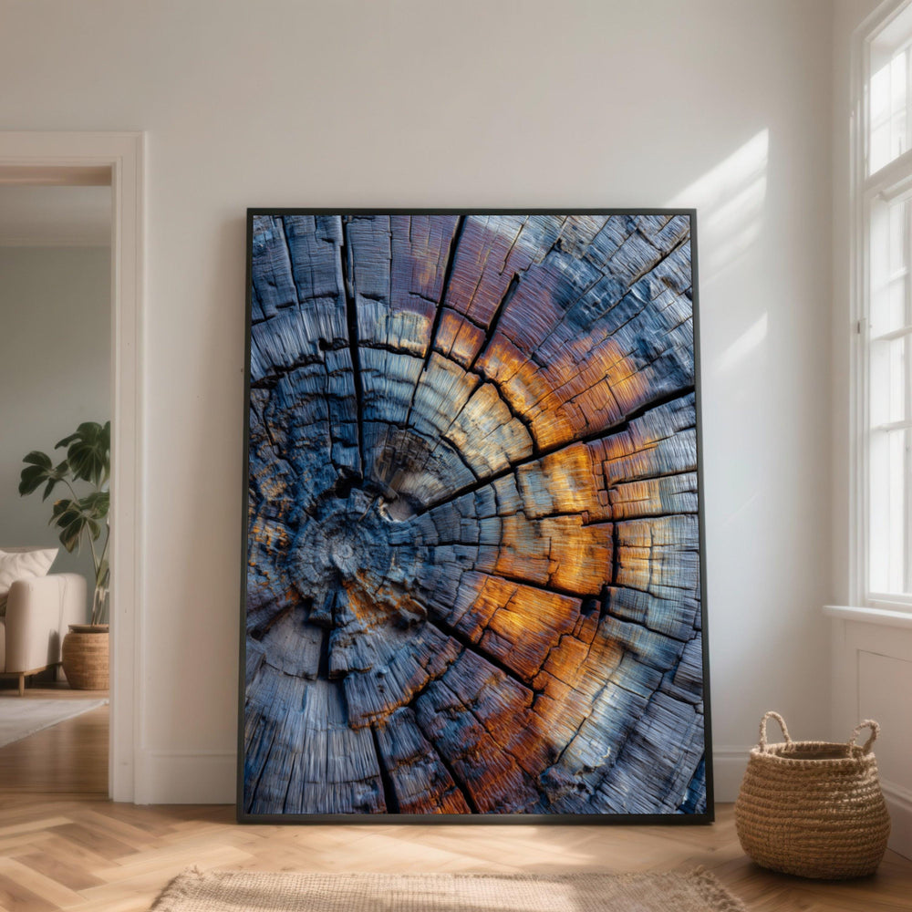 Abstract Tree Rings Canvas, Rustic Wood Grain Wall Art, Nature Close-Up Canvas, Earth Tone Home Decor, Organic Pattern Canvas Art