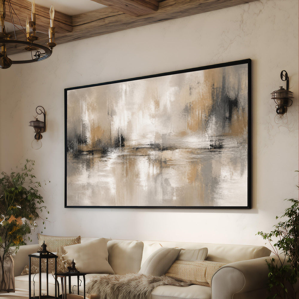Neutral Toned Abstract Canvas, Modern Beige Wall Art, Soft Brushstroke Painting, Contemporary Home Decor, Large Canvas Artwork