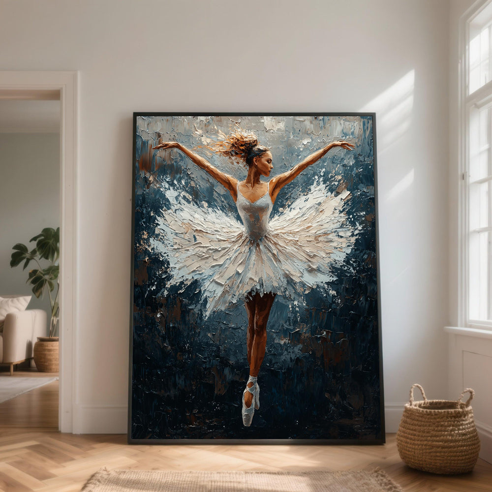 Elegant Ballerina Dance Canvas, Ballet Dancer Wall Art, Graceful Ballet Pose Canvas, Performing Arts Decoration, Contemporary Home Art