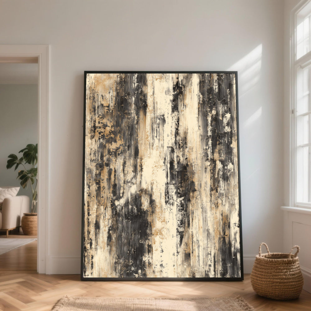 Vintage Neutral Abstract Canvas, Earth Tone Wall Art, Modern Abstract Design, Home Decoration Artwork