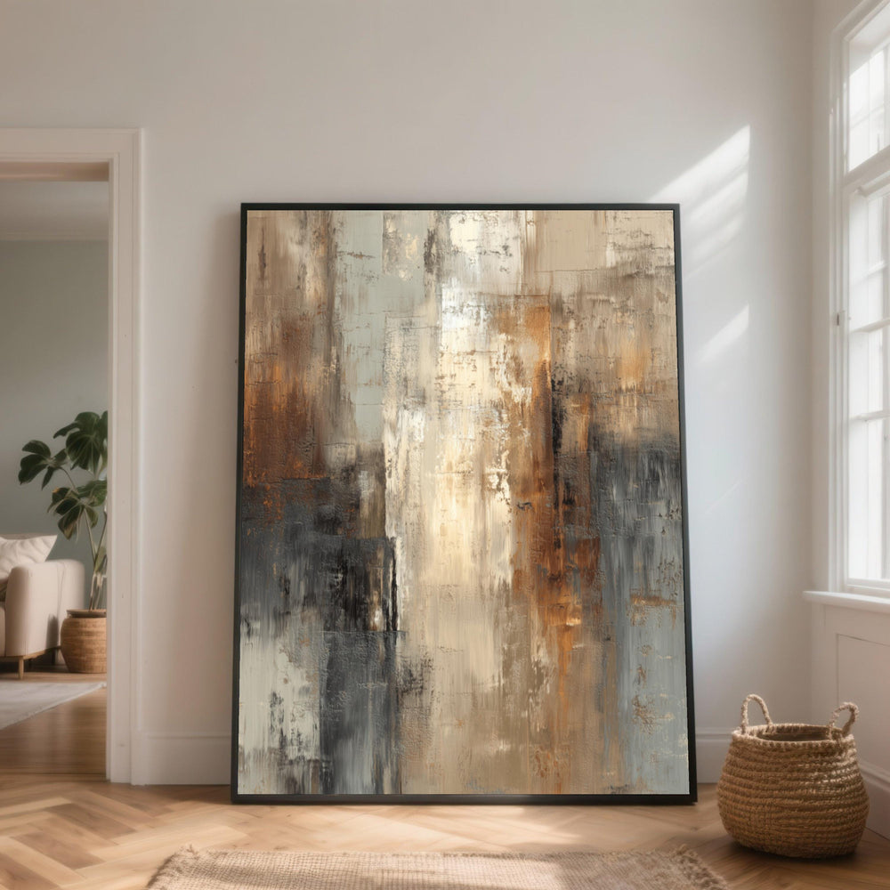Neutral Tones Abstract Canvas, Modern Wall Art Decor, Contemporary Home Canvas, Earthy Color Palette Artwork, Ready to Hang Design