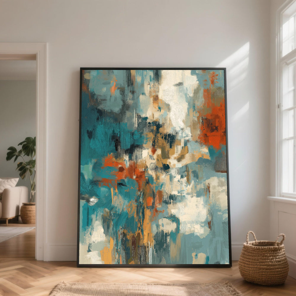 Vibrant Abstract Composition Canvas, Contemporary Wall Art, Modern Colorful Home Decor, Artistic Canvas Painting, Ready to Hang Design