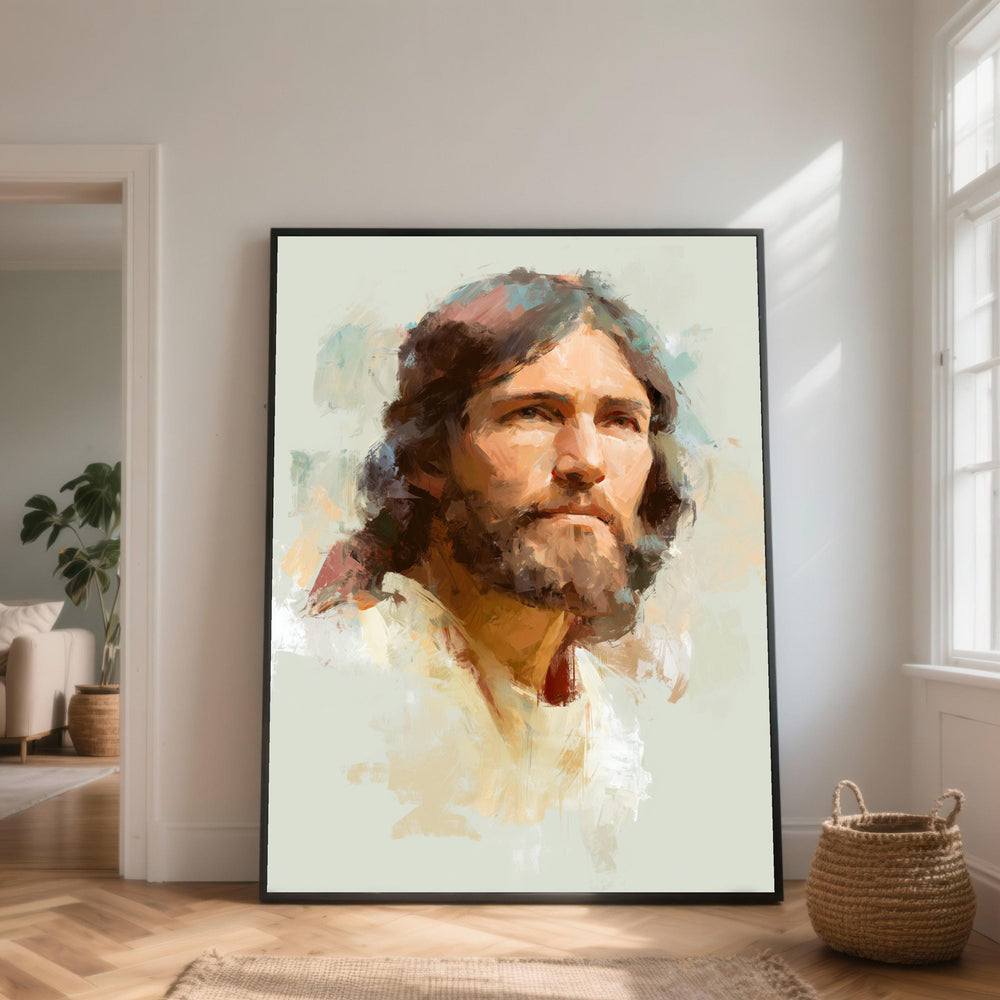 Thoughtful Man Portrait Canvas, Expressive Male Face Wall Art, Contemporary Figurative Canvas, Home Decoration Portrait