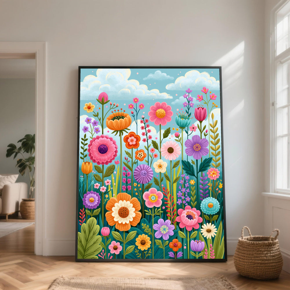 Colorful Spring Blooms Canvas, Floral Wall Art, Vibrant Garden Flowers, Bright Nature Scene, Home Decor Canvas Print