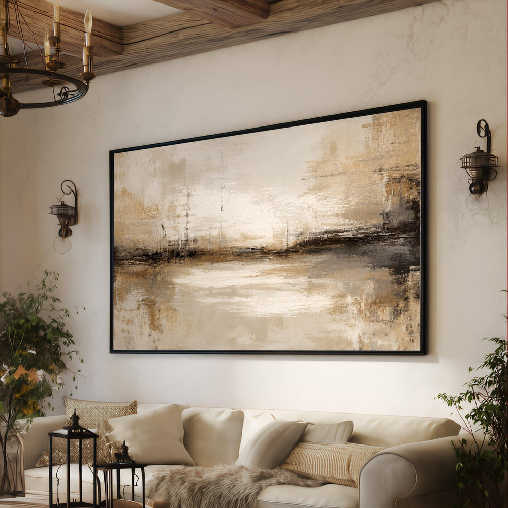 Neutral Tones Abstract Canvas Wall Art, Modern Beige and Brown Painting, Minimalist Home Decor, Contemporary Canvas Print, Living Room