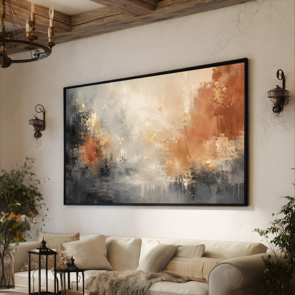 Warm Earth Tones Abstract Canvas Wall Art, Modern Home Decor, Neutral Color Palette Canvas, Contemporary Living Room Canvas