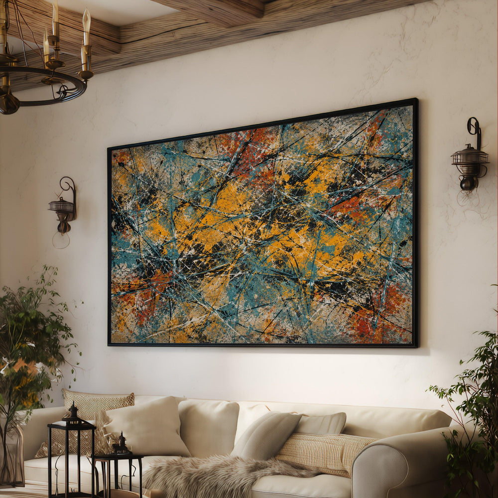 Dynamic Color Splash Canvas, Abstract Art Wall Decor, Modern Home Decoration, Energetic Paint Splatter Canvas, Ready to Hang
