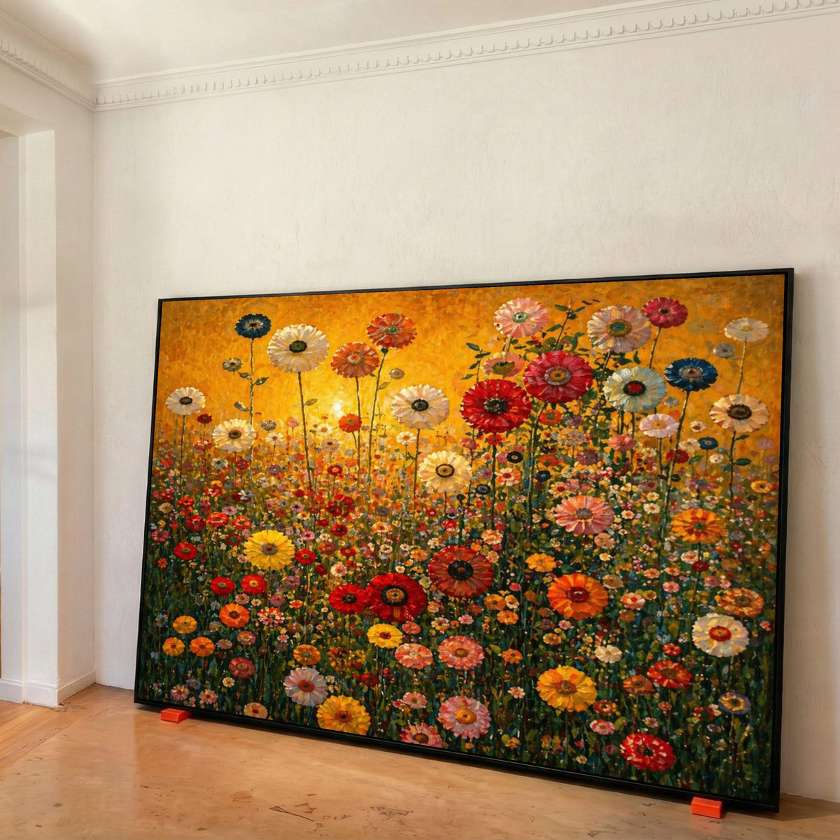 Vibrant Wildflower Meadow Canvas, Colorful Floral Field Wall Art, Bright Garden Scene Canvas, Nature Home Decor, Ready to Hang Print Art