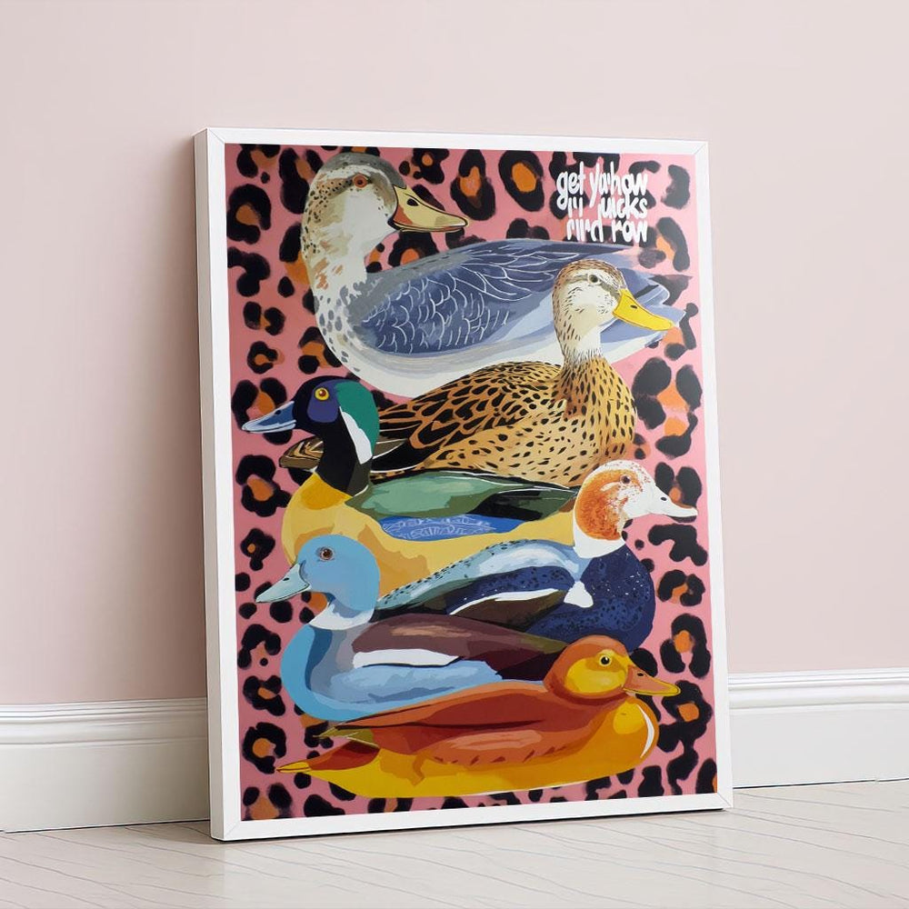 Vibrant Duck Portraits Canvas Wall Art Print  Colorful Living Room Decor  Statement Piece