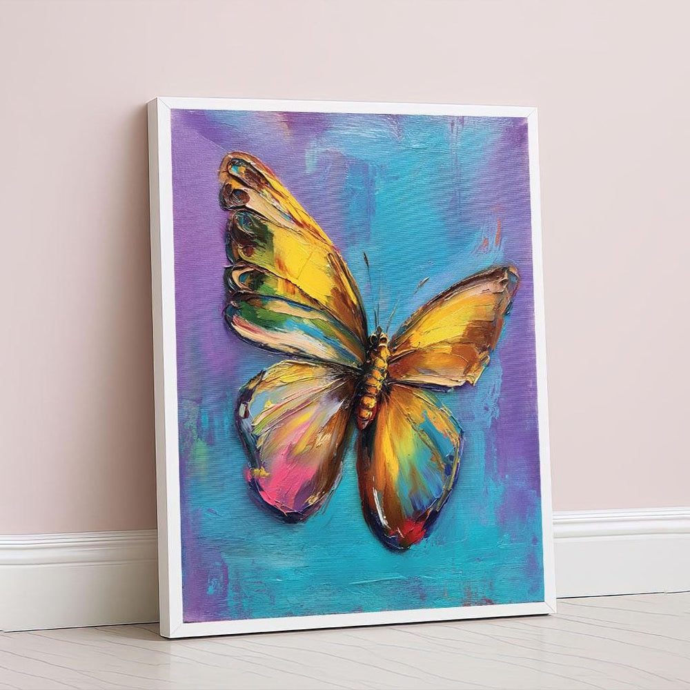 Colorful Butterfly Modern Canvas Wall Art Print  Vibrant Living Room Decor  Statement Piece for Art Lovers
