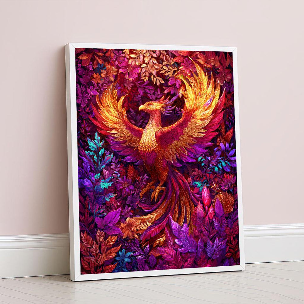 Majestic Phoenix Rising Canvas Wall Art Print  Vibrant Abstract Living Room Decor  Statement Piece