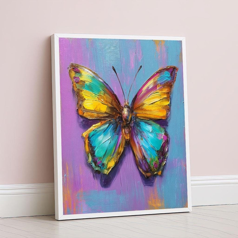 Colorful Butterfly Abstract Canvas Wall Art Print  Vibrant Living Room Decor  Ready to Hang for Modern Art Lovers