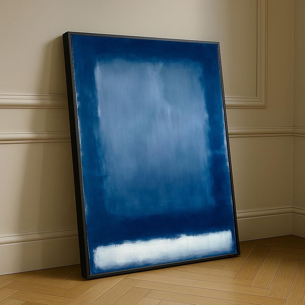 Image 4 of Mark Rothko Inspired Blue Canvas Bold Color Field Painting for Modern Living Room Decor | Statement Piece