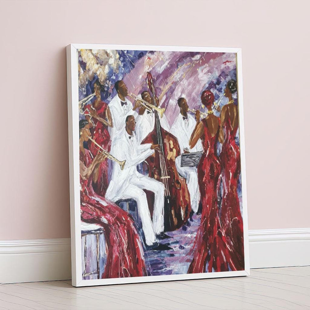Expressive Jazz Band Canvas Wall Art Print  Vibrant Living Room Decor  Statement Piece for Music Lovers