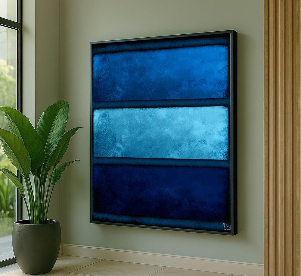 Mark Rothko Deep Blue Teal Canvas Wall Art Print  Modern Living Room Decor  Statement Piece