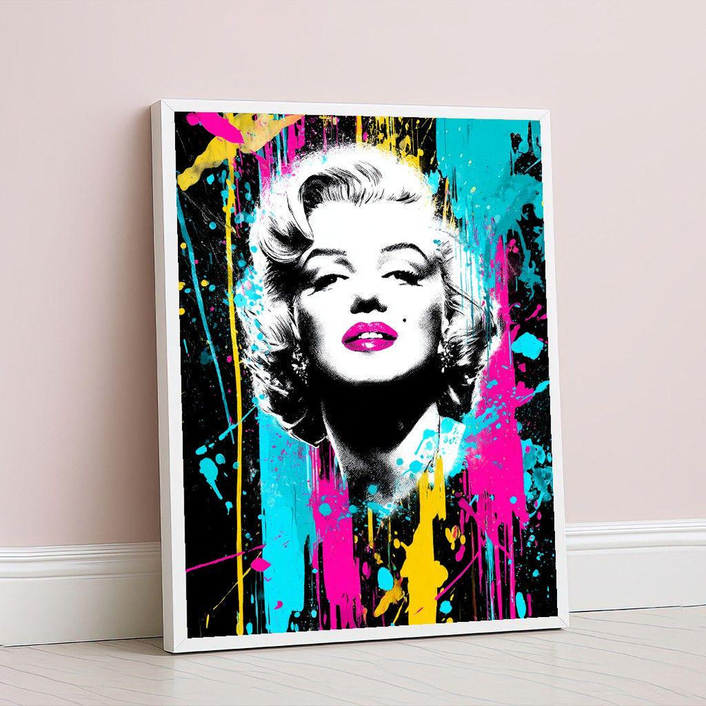 Marilyn Monroe Neon Pop Art Canvas Wall, Portrait Wall Art