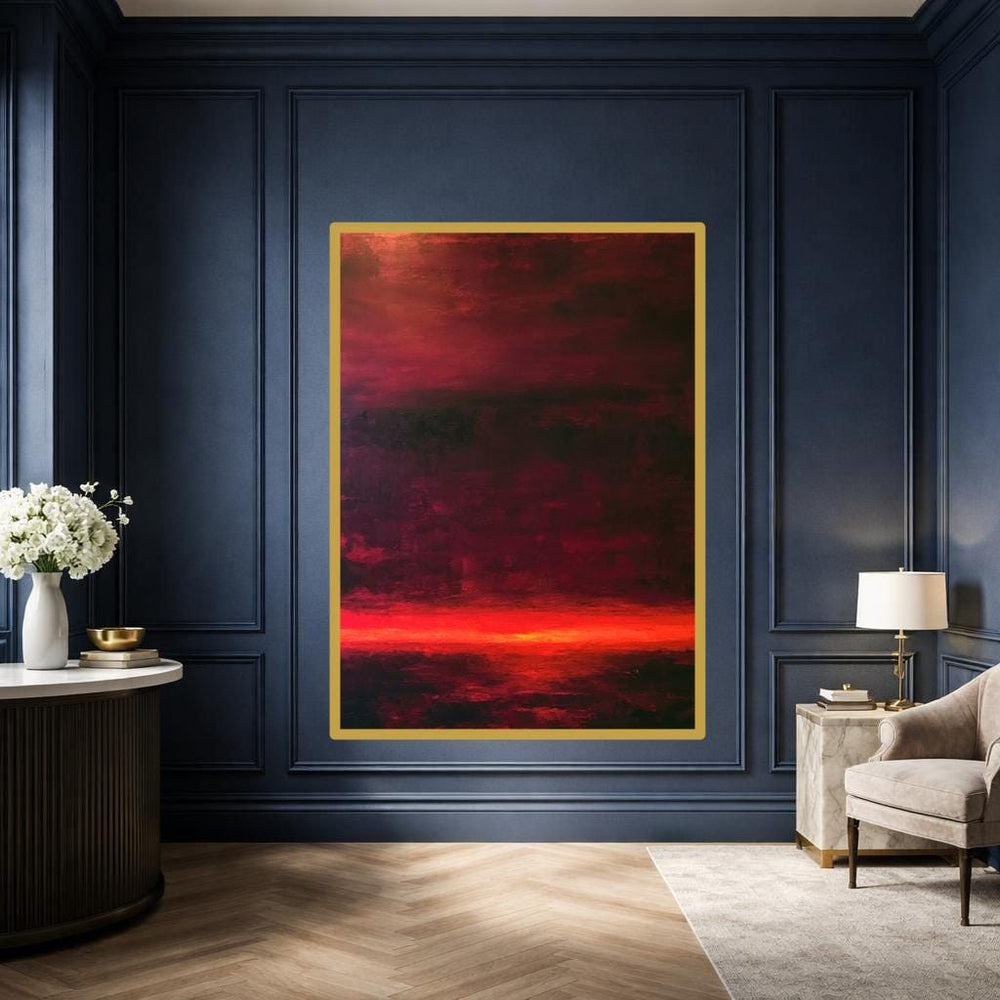 Mark Rothko Red Framed Canvas Print, Color Field Wall Art, Modern Living Room Decor, Ready to Hang