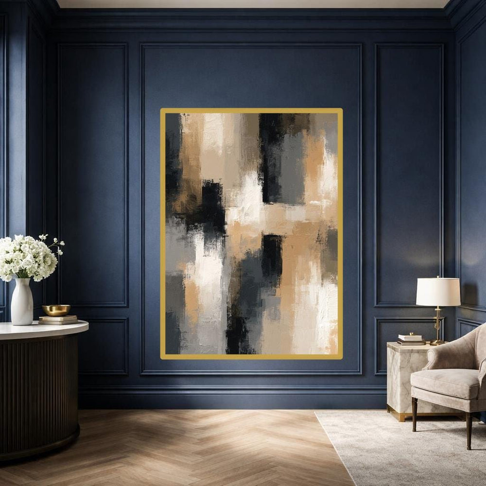 Abstract Color Blocks Wall Art Print, Textured Abstract Art Canvas Art, Living Room Decor, Ready to Hang