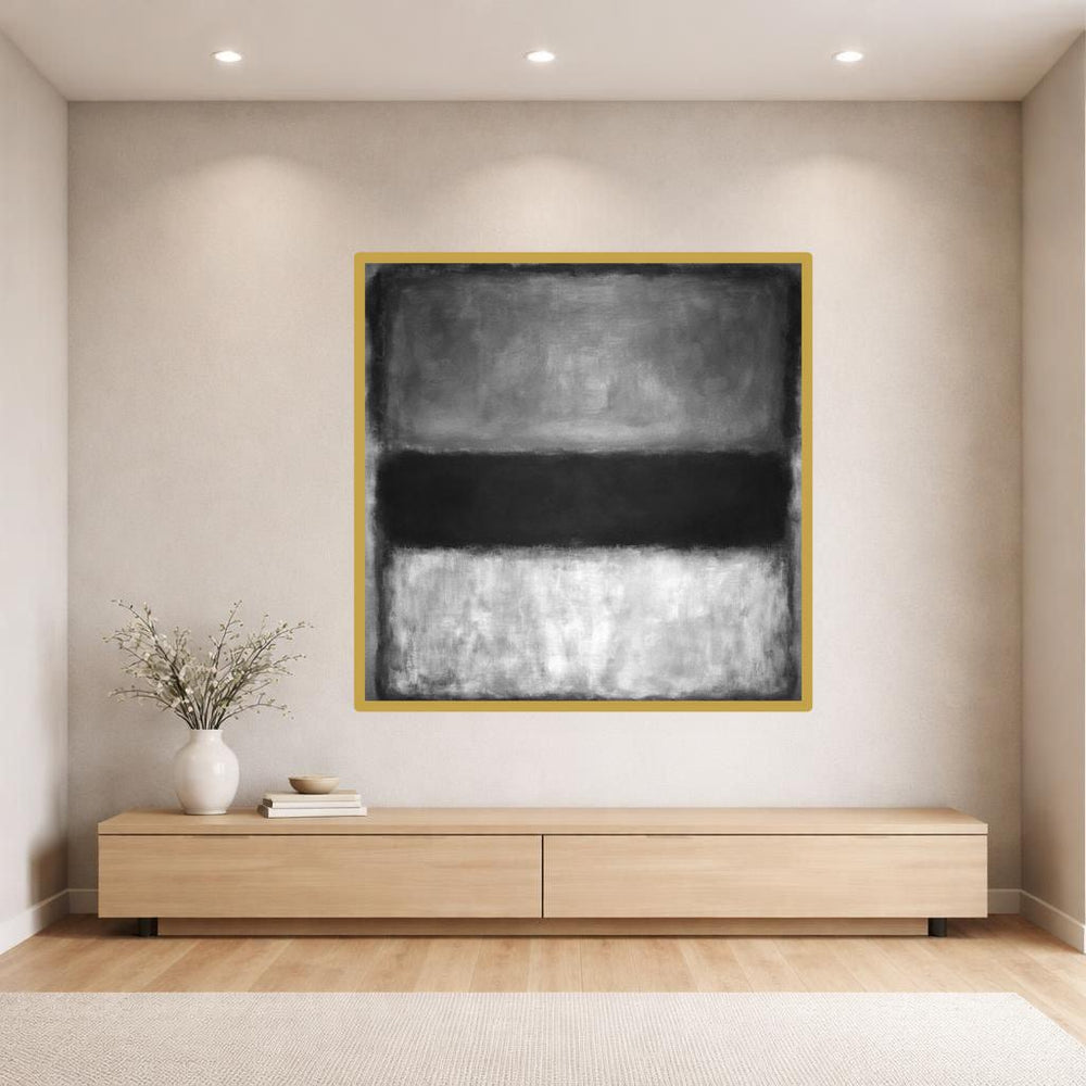 Black Abstract Color Field Abstract Black and White Canvas Print, Color Field Art, Living Room Decor, Framed Canvas