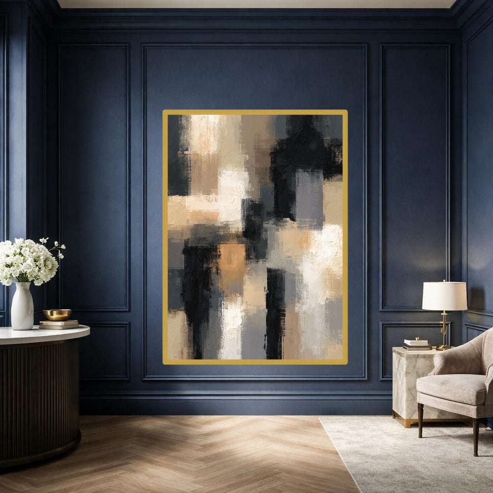 Abstract Color Blocks Canvas Wall Art, Textured Abstract Art Print, Living Room Decor, Ready to Hang