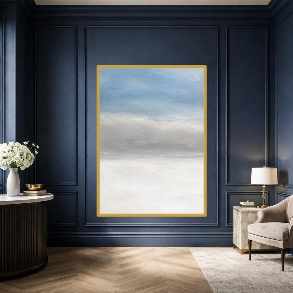 Abstract Blue Gray Landscape Canvas Wall Art, Abstract Color Field Print, Living Room Decor, Ready to Hang