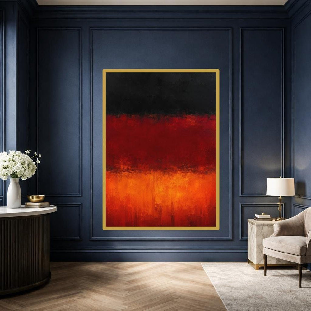 Mark Rothko Red Framed Canvas Print, Color Field Wall Art, Modern Living Room Decor, Ready to Hang