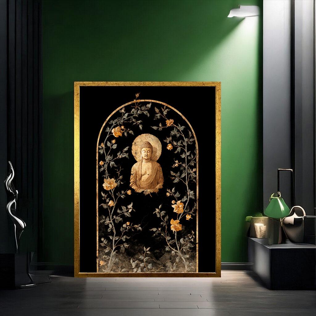 Image 2 of Golden Buddha Arch Canvas Wall Art Print | Spiritual Living Room Decor | Ready to Hang