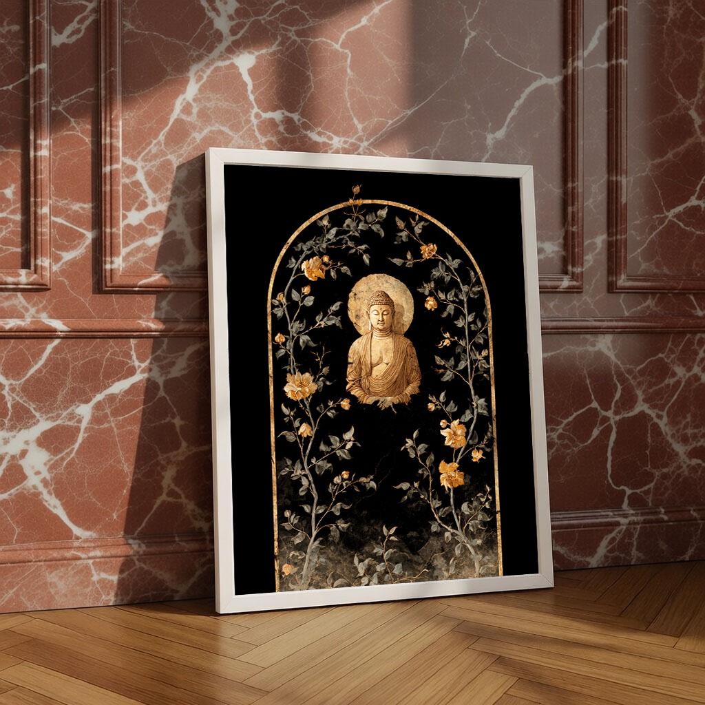 Image 4 of Golden Buddha Arch Canvas Wall Art Print | Spiritual Living Room Decor | Ready to Hang