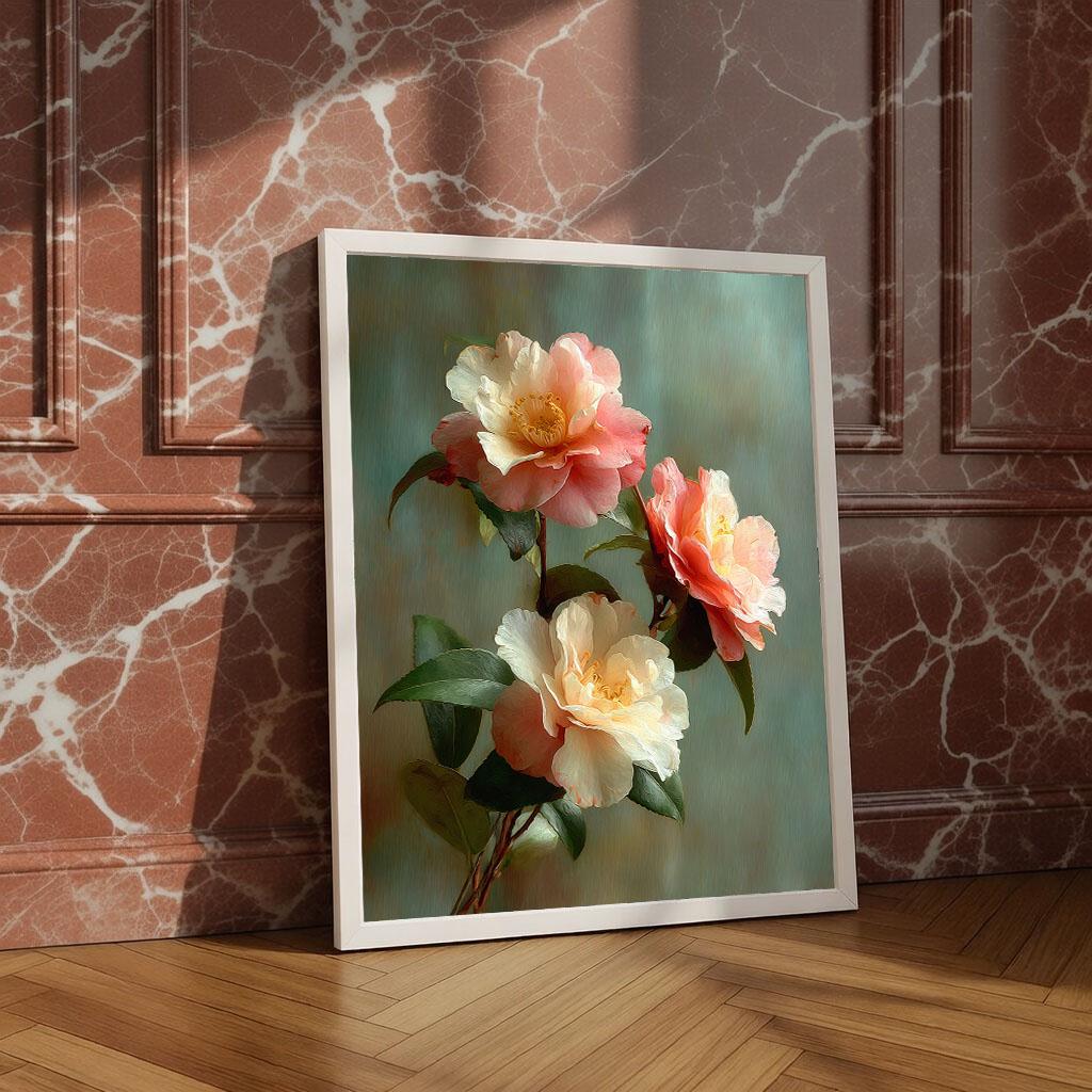 Image 4 of Elegant Floral Bloom Canvas Wall Art Print | Soft Pastel Living Room Decor | Ready to Hang