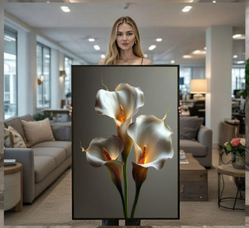Image 1 of Elegant White Calla Lilies Canvas Wall Art Print | Modern Living Room Decor | Ready to Hang
