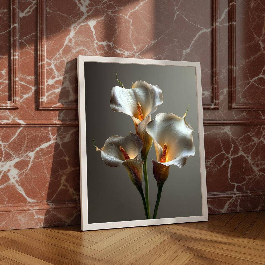 Image 4 of Elegant White Calla Lilies Canvas Wall Art Print | Modern Living Room Decor | Ready to Hang